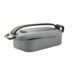 Fiambrera de plástico con tapa hermética y hebillas 800ml color negro mate segunda vista