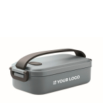 Fiambrera de plástico con tapa hermética y hebillas 800ml color negro mate vista de impresión