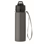 Botella plegable de silicona con tapa y correa elástica 500 ml color gris oscuro octava vista