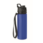 Botella plegable de silicona con tapa y correa elástica 500 ml color azul real