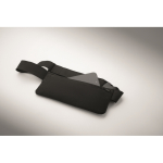 Riñonera de running en poliéster RPET 600D con cremallera color negro vista fotografía quinta vista