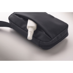 Neceser pequeño de RPET 600D con cremallera y malla interior color azul marino vista fotografía sexta vista