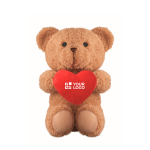 Osito de peluche grande 23 cm con corazón rojo color rojo vista de impresión