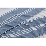 Set de toalla hammam y bolsa de playa 180 g/m² color azul vista fotografía quinta vista