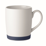 Taza cerámica blanca mate con base de silicona a color 300ml color azul marino