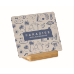 Placa de aluminio sublimado con base de bambú 12 x 15cm color madera vista principal