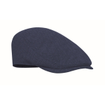 Gorra tipo boina plana de poliéster con hebilla metálica 335 g/m² color azul