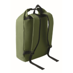 Mochila roll top RPET para portátil con bolsillo lateral elástico 15'' color verde militar segunda vista