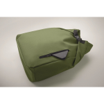 Mochila roll top RPET para portátil con bolsillo lateral elástico 15'' color verde militar vista fotografía quinta vista