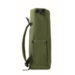 Mochila roll top RPET para portátil con bolsillo lateral elástico 15'' color verde militar
