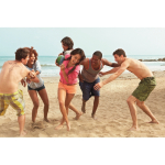 Balón de rugby acuático de neopreno con aguja incluida color multicolor segunda vista bodegón