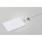 Identificador para lanyard con ranura 12 x 8 cm color blanco vista fotografía cuarta vista