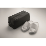 Bolsa para zapatos de poliéster RPET 600D con cremallera color negro vista fotografía tercera vista