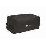 Bolsa para zapatos de poliéster RPET 600D con cremallera color negro vista principal