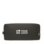 Bolsa para zapatos de poliéster RPET 600D con cremallera color negro vista de impresión