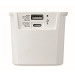 Adaptador de viaje compacto de 30 W con USB-A y USB-C color blanco