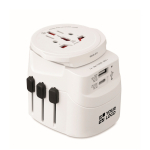 Adaptador universal con conectores USB-A y USB-C 20W color blanco vista de impresión