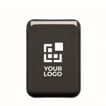 Tarjetero magnético de polipiel PU para 3 tarjetas color negro vista de impresión