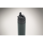 Botella de acero inoxidable reciclado con pajita 2 en 1 650ml color negro mate vista fotografía sexta vista