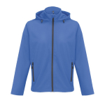 Chaqueta softshell de poliéster reciclado con capucha SOL'S color azul real tercera vista