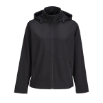 Chaqueta softshell de mujer con capucha y forro polar SOL'S color negro