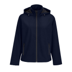 Chaqueta softshell de mujer con capucha y forro polar SOL'S color azul marino