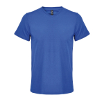 Camiseta de algodón semi peinado unisex en cuello V SOL'S color azul real tercera vista