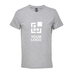 Camiseta de algodón semi peinado unisex en cuello V SOL'S color gris jaspeado vista de impresión