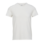 Camiseta de algodón semi peinado unisex en cuello V SOL'S color blanco roto