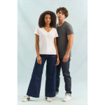 Camiseta de algodón semi peinado para mujer en cuello V SOL'S color blanco