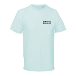 Camiseta de poliéster reciclado transpirable SOL'S color azul desteñido vista de impresión