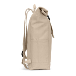 Mochila enrollable con cierre superior y bolsillos 17L 380 g/m2 color natural tercera vista