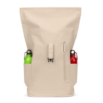 Mochila enrollable con cierre superior y bolsillos 17L 380 g/m2 color natural sexta vista
