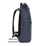 Mochila enrollable para portátil con piel sintética 15L 16” color azul tercera vista