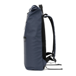 Mochila enrollable para portátil con piel sintética 15L 16” color azul cuarta vista