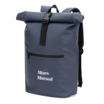 Mochila enrollable para portátil con piel sintética 15L 16” color azul imagen con logo