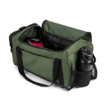 Bolsa deportiva de poliéster reciclado con amplio compartimento 37L color verde oscuro cuarta vista