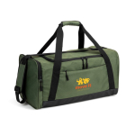 Bolsa deportiva de poliéster reciclado con amplio compartimento 37L color verde oscuro imagen con logo