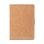 Portafolios con tapa de corcho y poliéster reciclado A5 hojas a rayas color natural segunda vista