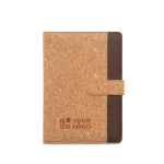 Portafolios con tapa de corcho y poliéster reciclado A5 hojas a rayas vista principal