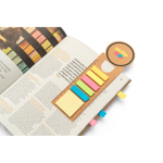 Set de notas adhesivas 3 en 1 con reglas en los extremos color natural imagen con logo 4