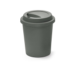 Vaso de viaje de plástico de pared simple y apto para microondas 350ml color gris oscuro