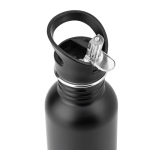 Botella de acero inoxidable pared simple con pajita 690ml color negro tercera vista