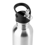 Botella de acero inoxidable pared simple con pajita 690ml color plateado mate tercera vista