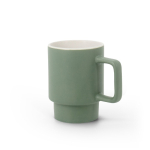Taza de cerámica con acabado mate y caja de regalo kraft 330ml color verde militar primera vista