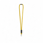 Lanyard tubular de poliamida con mosquetón y etiqueta sublimable color amarillo