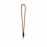 Lanyard tubular de poliamida con mosquetón y etiqueta sublimable color naranja