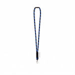 Lanyard tubular de poliamida con mosquetón y etiqueta sublimable color azul real