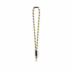 Lanyard tubular de poliamida con mosquetón y etiqueta sublimable color amarillo oscuro