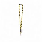 Lanyard tubular de poliamida con mosquetón y etiqueta sublimable color amarillo claro